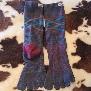 Injinji Women's Gray Patterned Toe Socks